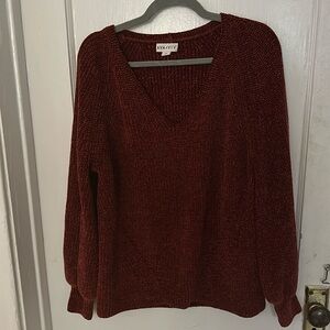 Ava and Viv 1X Maroon Sweater.